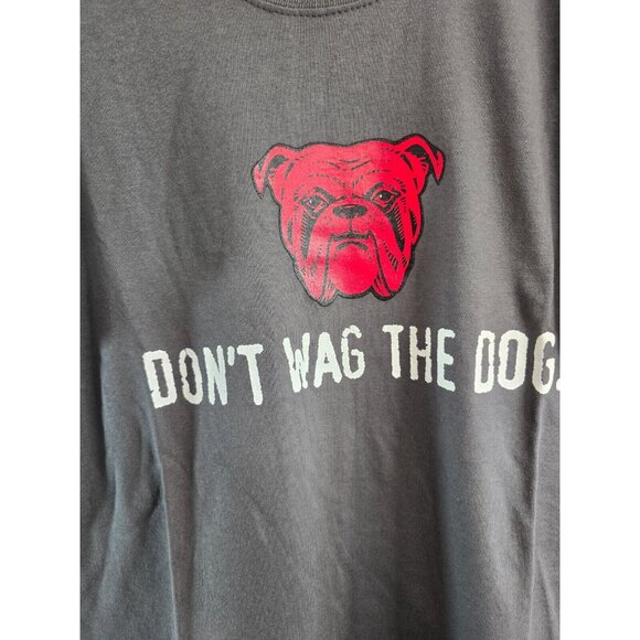 Vintage Y2K 2000s Dont't Wag the Dog Tshirt Dark Gray Red Graphic 100% Cotton - Picture 2 of 7